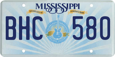 MS license plate BHC580