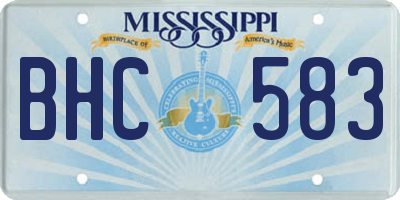 MS license plate BHC583