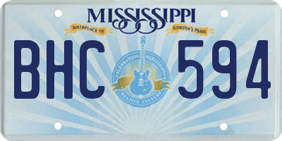 MS license plate BHC594