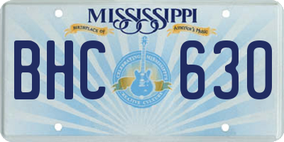 MS license plate BHC630
