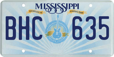 MS license plate BHC635