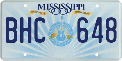 MS license plate BHC648