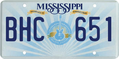 MS license plate BHC651