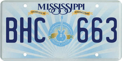 MS license plate BHC663