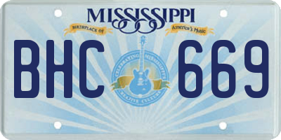 MS license plate BHC669