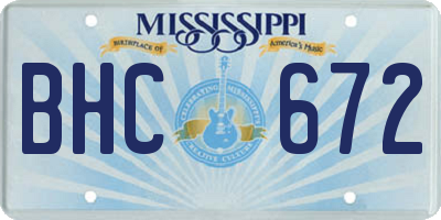 MS license plate BHC672