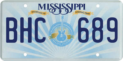 MS license plate BHC689