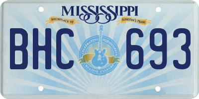 MS license plate BHC693