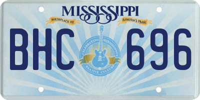 MS license plate BHC696