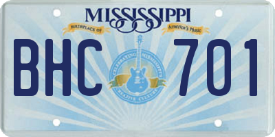 MS license plate BHC701