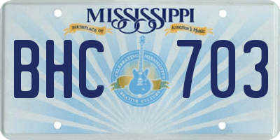 MS license plate BHC703