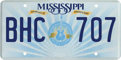 MS license plate BHC707