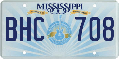 MS license plate BHC708