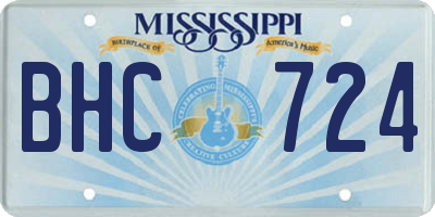 MS license plate BHC724