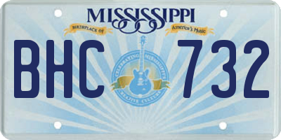 MS license plate BHC732
