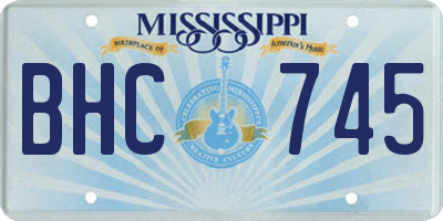 MS license plate BHC745