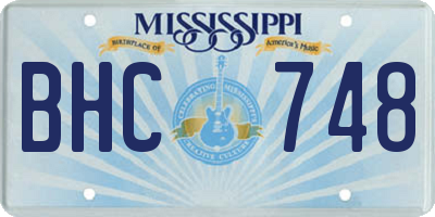 MS license plate BHC748