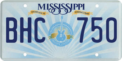MS license plate BHC750