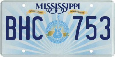 MS license plate BHC753