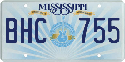 MS license plate BHC755