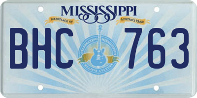 MS license plate BHC763