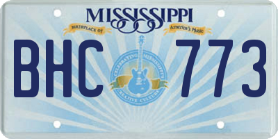MS license plate BHC773