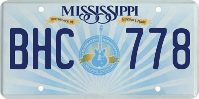 MS license plate BHC778