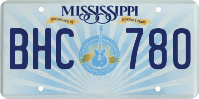 MS license plate BHC780