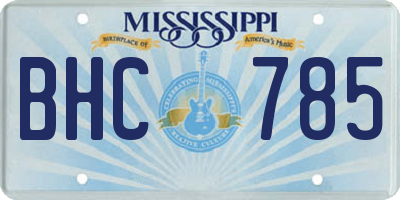 MS license plate BHC785
