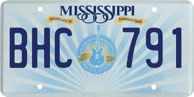 MS license plate BHC791
