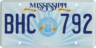 MS license plate BHC792
