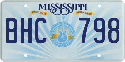 MS license plate BHC798