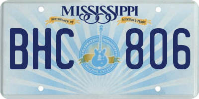 MS license plate BHC806