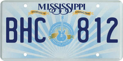 MS license plate BHC812