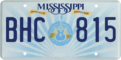 MS license plate BHC815