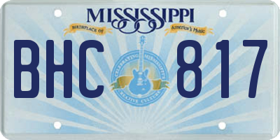 MS license plate BHC817