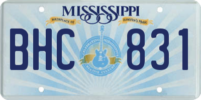 MS license plate BHC831