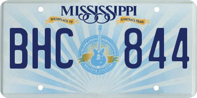MS license plate BHC844
