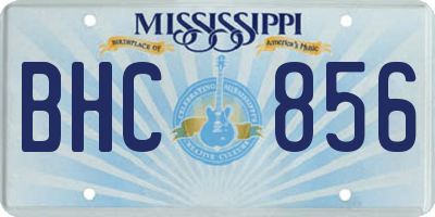 MS license plate BHC856