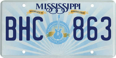 MS license plate BHC863