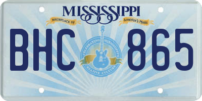 MS license plate BHC865