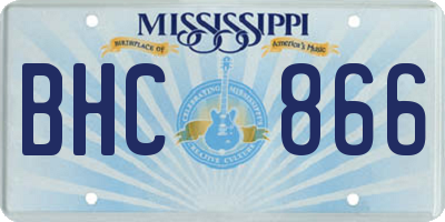 MS license plate BHC866