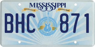 MS license plate BHC871
