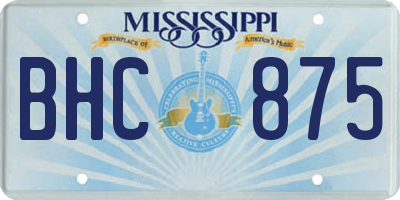 MS license plate BHC875