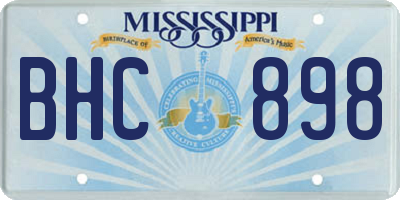 MS license plate BHC898
