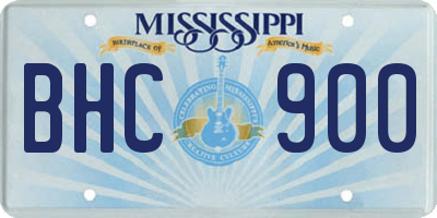 MS license plate BHC900