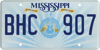 MS license plate BHC907