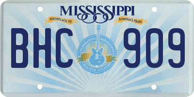 MS license plate BHC909