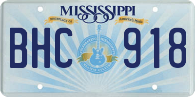 MS license plate BHC918