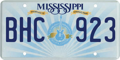 MS license plate BHC923